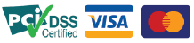 PCI DSS Certified, Visa, Mastercard